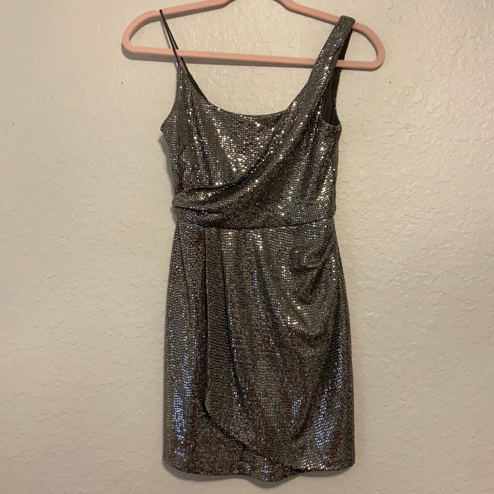 Dillards silver short dress